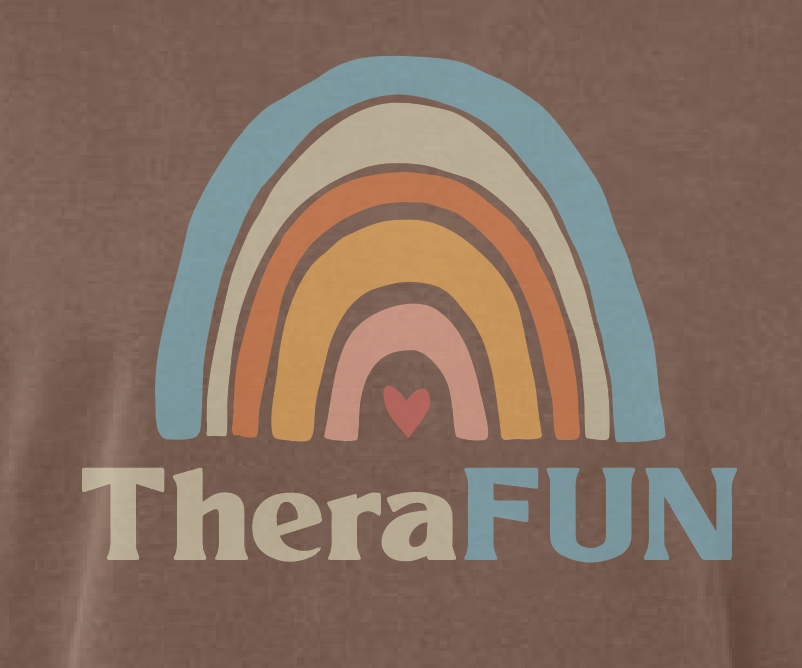 TheraFun "Logo" Design Comfort Colors Women's Mid-Length Crewneck (brown)(alt)