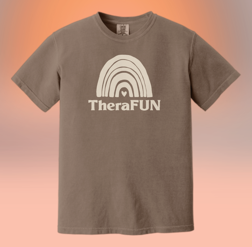 TheraFun "Logo" Design S/S Comfort Colors T-shirt (brown)(1c)
