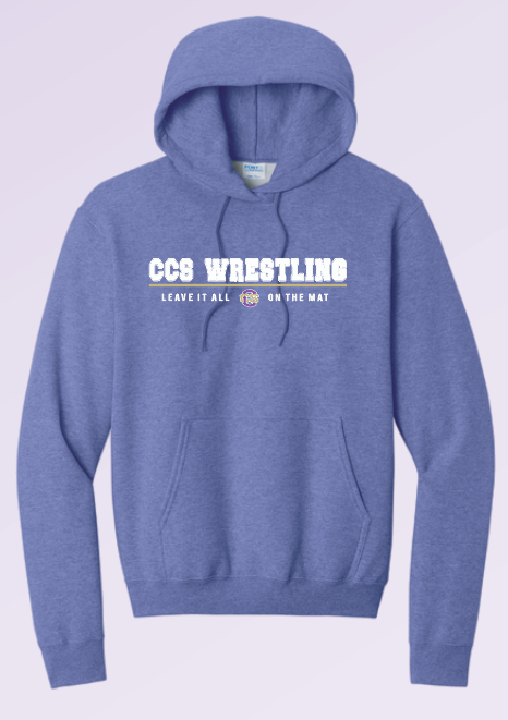 CCS Wrestling "Leave it on the Mat" Design Hooded Sweatshirt (heather purple)