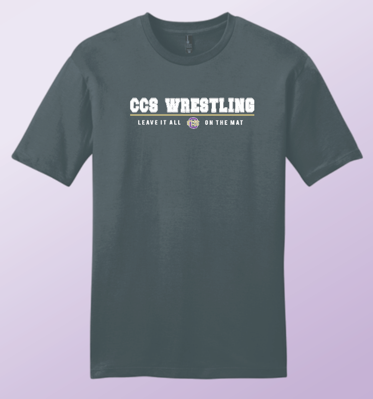 CCS Wrestling "Leave it on the Mat" Design District S/S T-shirt (grey)