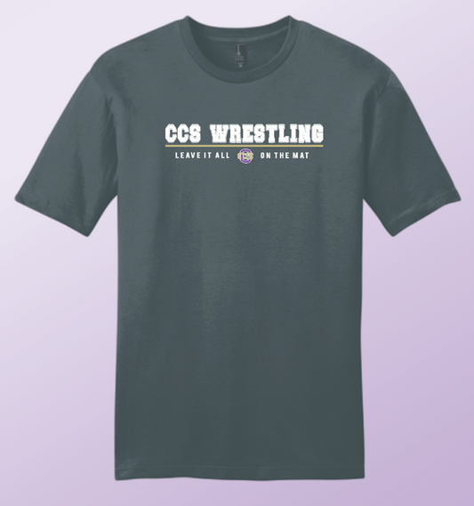 CCS Wrestling "Leave it on the Mat" Design District S/S T-shirt (grey)