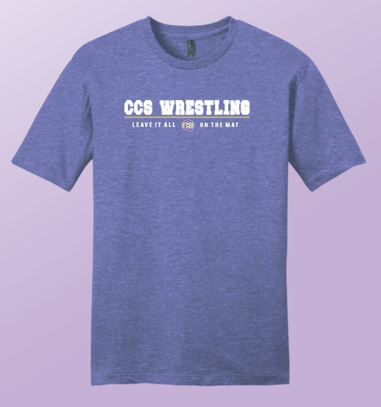 CCS Wrestling "Leave it on the Mat" Design District S/S T-shirt (heather purple)