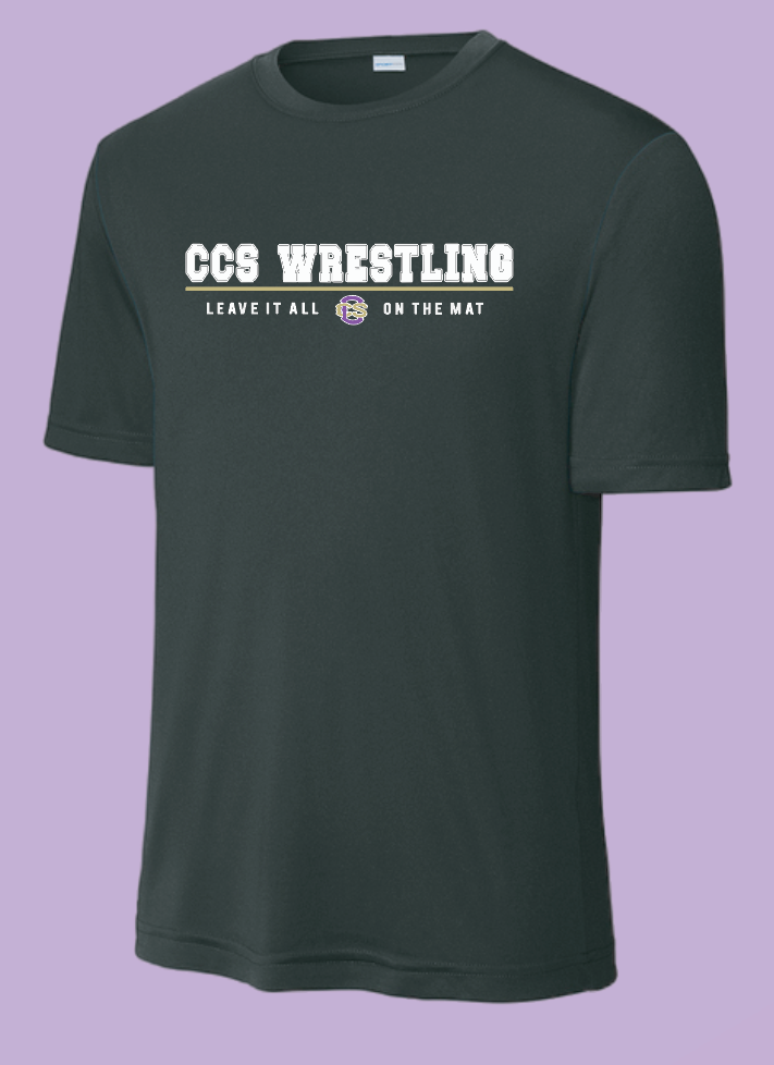 CCS Wrestling "Leave it on the Mat" Design Dri-fit S/S T-shirt (black)