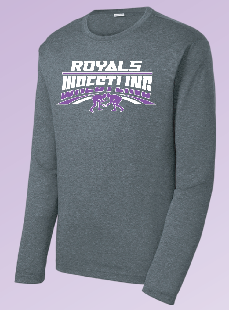 CCS Wrestling "Wrestlers" Design Dri-fit L/S T-shirt (graphite heather)