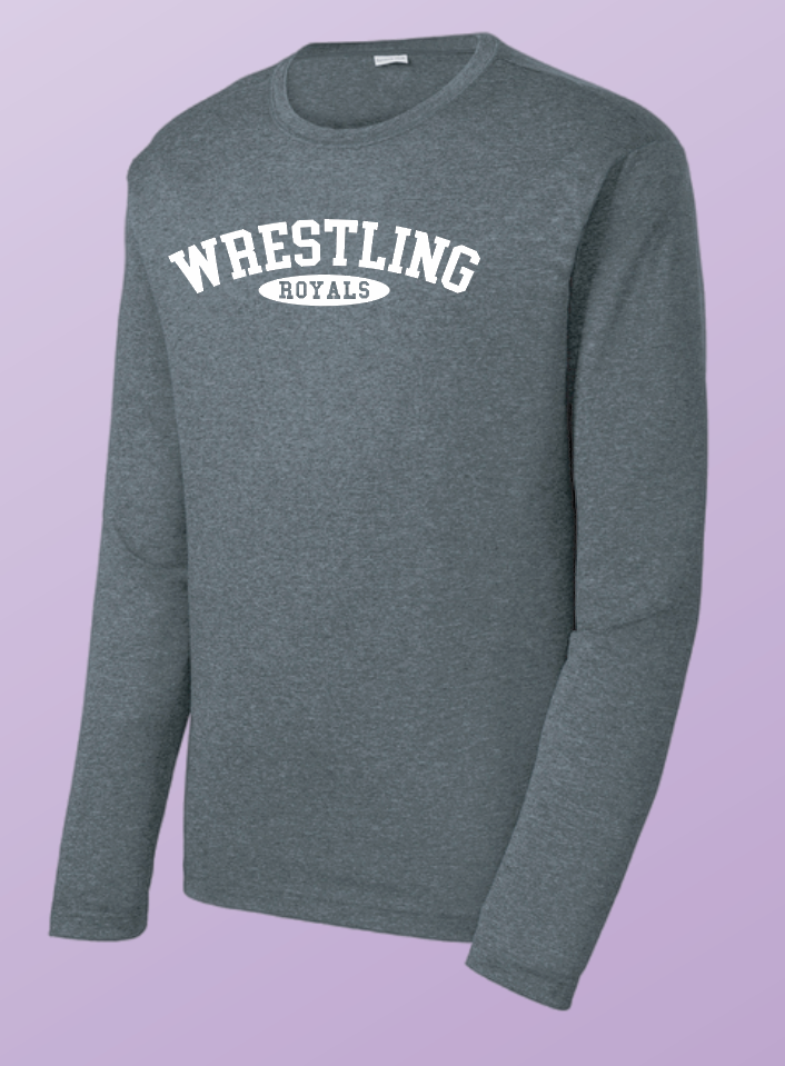 CCS Wrestling "Simple" Design Dri-fit L/S T-shirt (graphite heather)
