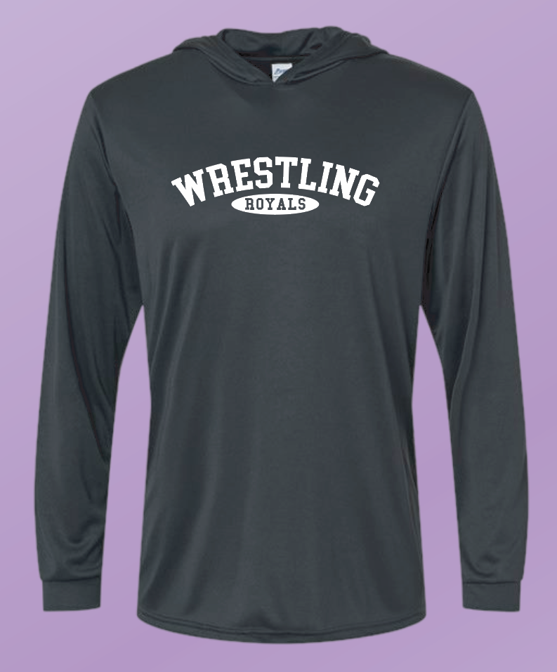 CCS Wrestling "Simple" Design Dri-fit L/S T-shirt with Hood (black)