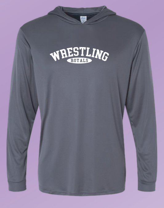 CCS Wrestling "Simple" Design Dri-fit L/S T-shirt with Hood (graphite)