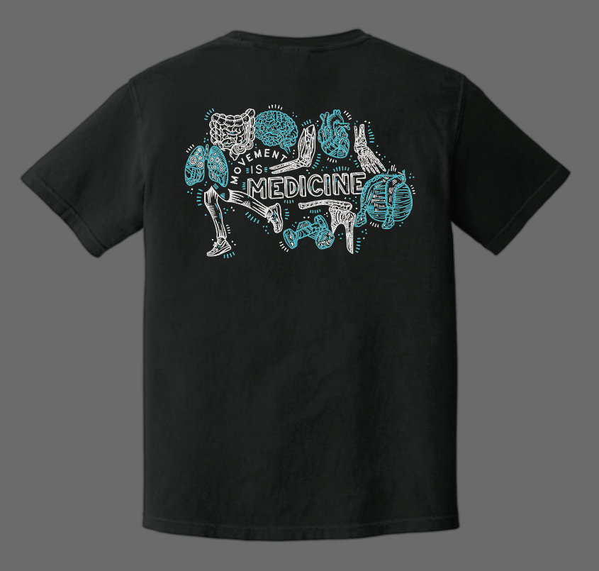 NRH Rehab "Movement in Medicine" Design Comfort Colors S/S T-shirt (black)