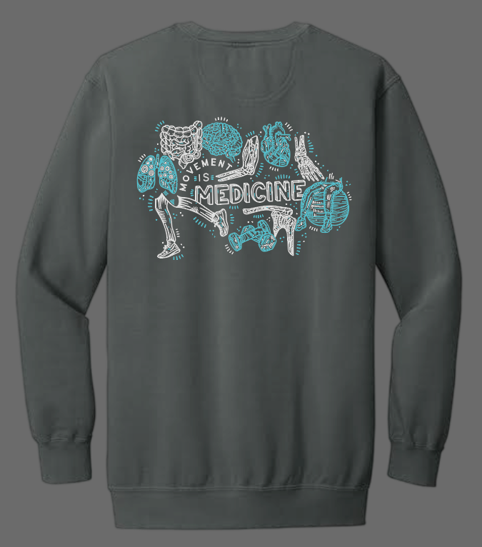 NRH Rehab "Movement in Medicine" Design Comfort Colors Crewneck Sweatshirt (pepper)