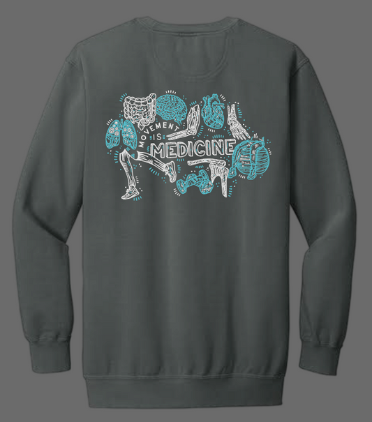 NRH Rehab "Movement in Medicine" Design Comfort Colors Crewneck Sweatshirt (pepper)