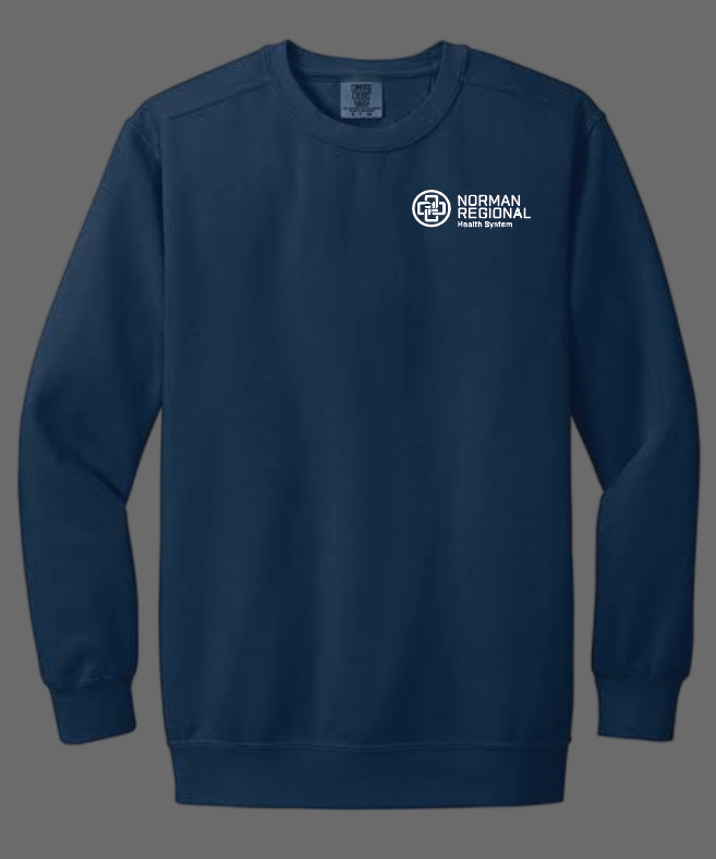 NRH Rehab "Movement in Medicine" Design Comfort Colors Crewneck Sweatshirt (navy)