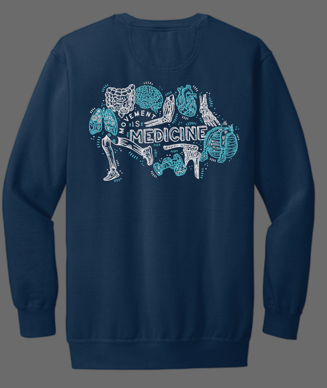 NRH Rehab "Movement in Medicine" Design Comfort Colors Crewneck Sweatshirt (navy)