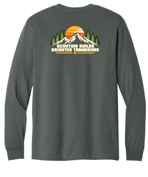 Troop 6233 & 233 & Pack 3233 "Brighter Tomorrows" Design L/S T-shirt (charcoal)(youth)