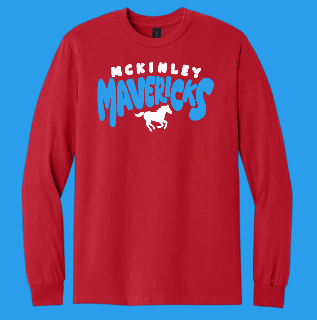 McKinley "All School" Design Gildan L/S T-shirt (red~wh/bb)