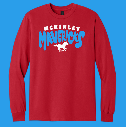 McKinley "All School" Design Gildan L/S T-shirt (red~wh/bb)