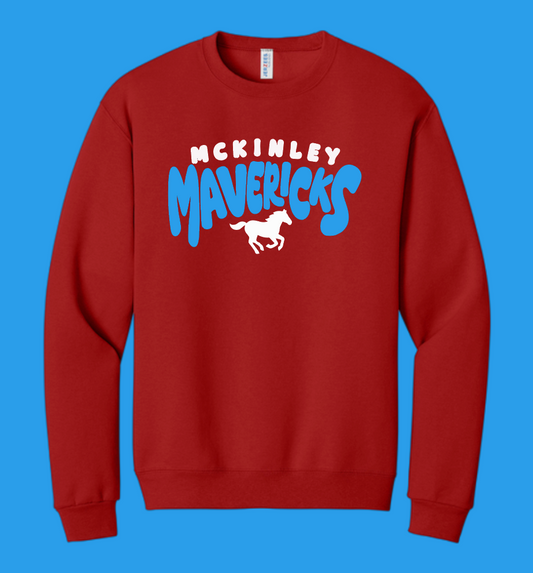 McKinley "All School" Design Gildan Crewneck Sweatshirt (red~wh/bb)