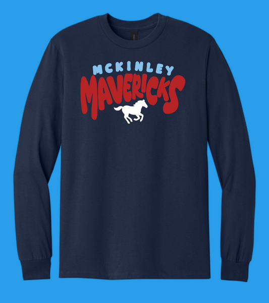McKinley "All School" Design Gildan L/S T-shirt (navy~bb/red)