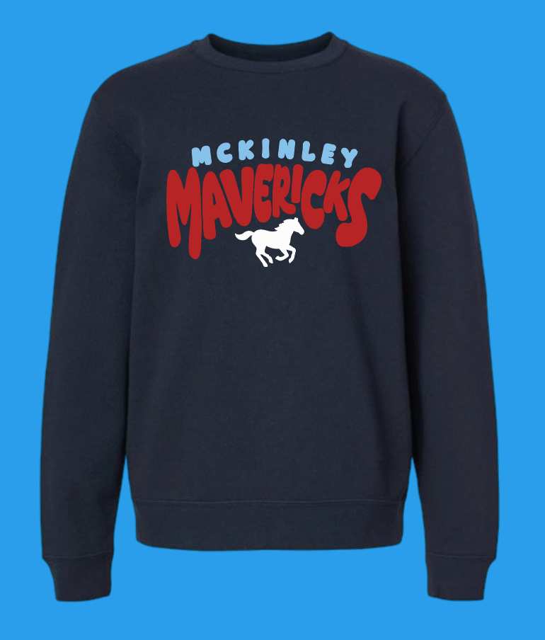 McKinley "All School" Design Gildan Crewneck Sweatshirt (navy~bb/red)