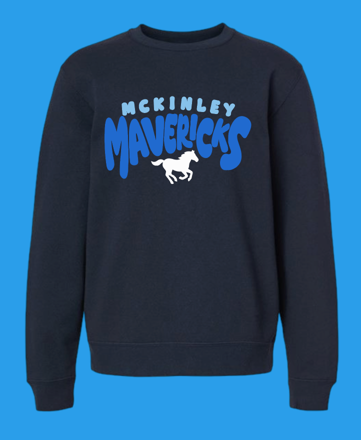 McKinley "All School" Design Gildan Crewneck Sweatshirt (navy~bb/db)