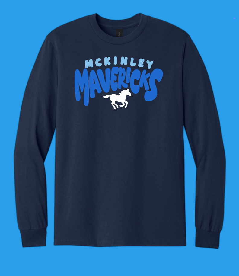 McKinley "All School" Design Gildan L/S T-shirt (navy~bb/db)