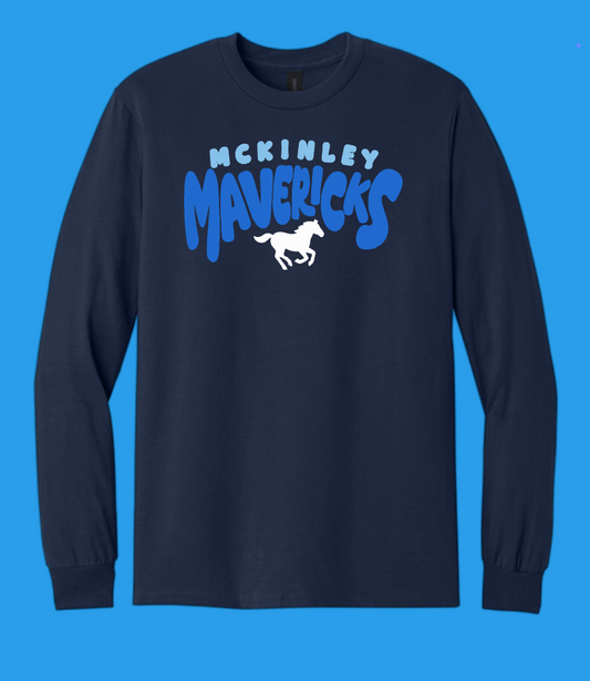 McKinley "All School" Design Gildan L/S T-shirt (navy~bb/db)