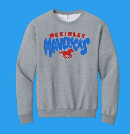 McKinley "All School" Design Gildan Crewneck Sweatshirt (heather~rd/db)