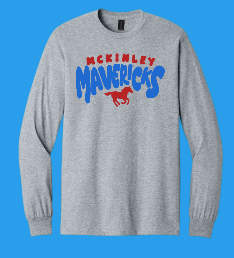 McKinley "All School" Design Gildan L/S T-shirt (heather~rd/db)