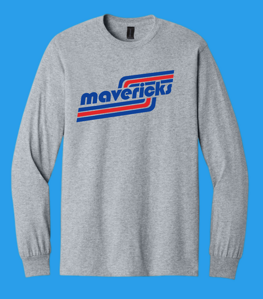 McKinley "Retro" Design Gildan L/S T-shirt (heather~bl/rd)