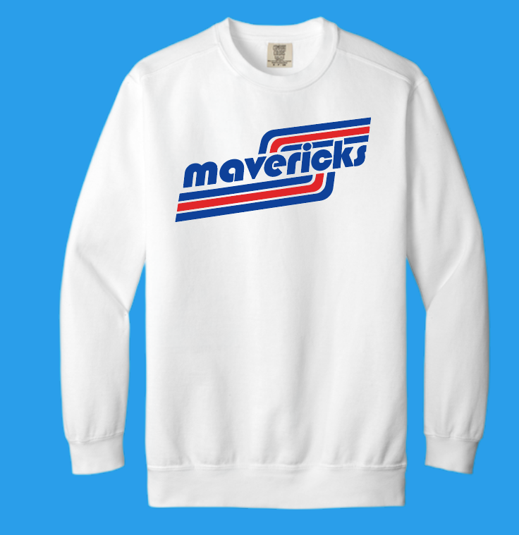 McKinley "Retro" Design Comfort Colors Crewneck Sweatshirt (white~bl/rd)