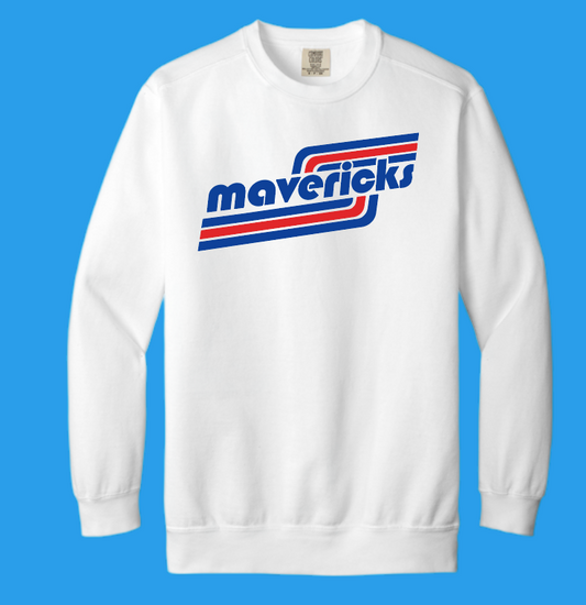 McKinley "Retro" Design Comfort Colors Crewneck Sweatshirt (white~bl/rd)