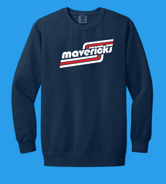 McKinley "Retro" Design Comfort Colors Crewneck Sweatshirt (navy~wh/red)