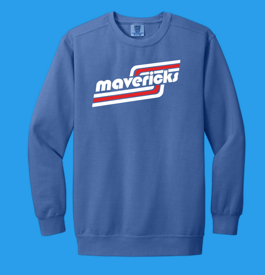 McKinley "Retro" Design Comfort Colors Crewneck Sweatshirt (flo blue~wh/rd)