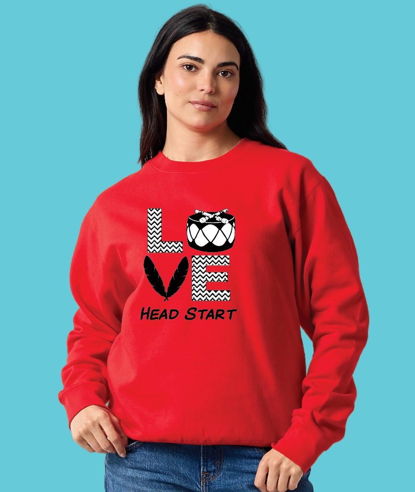 NIHSDA "LOVE" Design Crewneck Sweatshirt (red)