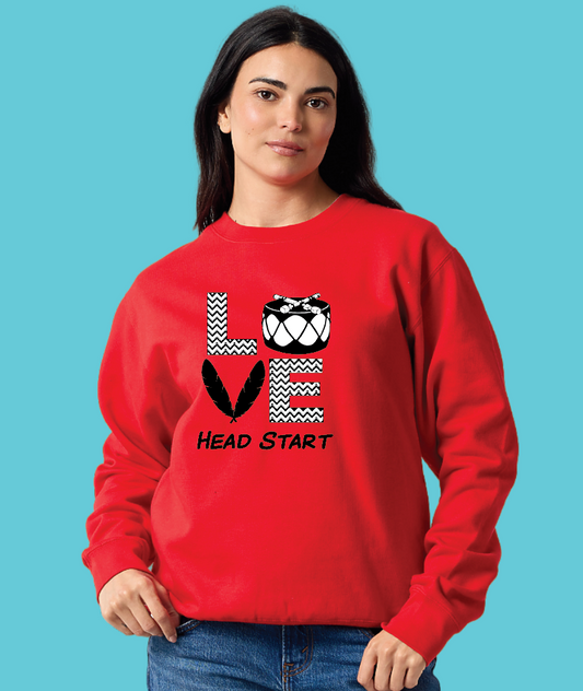 NIHSDA "LOVE" Design Crewneck Sweatshirt (red)