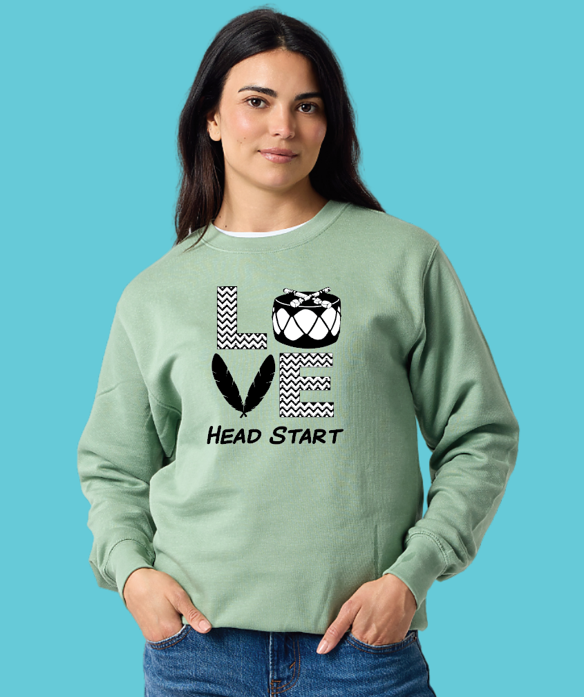 NIHSDA "LOVE" Design Crewneck Sweatshirt (sage)