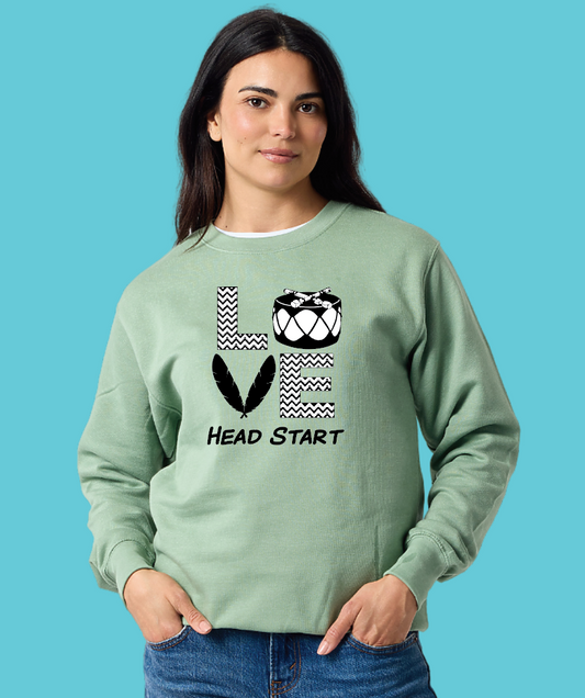 NIHSDA "LOVE" Design Crewneck Sweatshirt (sage)