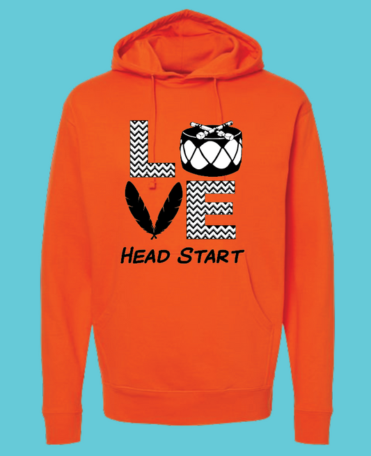 NIHSDA "LOVE" Design Hooded Sweatshirt (orange)