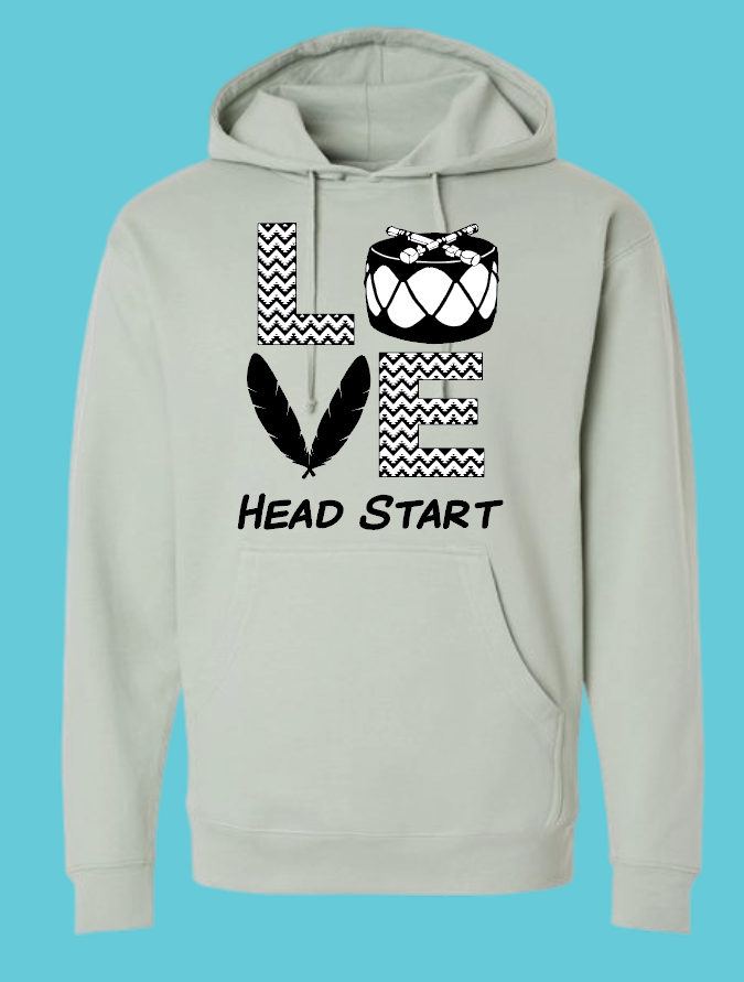 NIHSDA "LOVE" Design Hooded Sweatshirt (sage)