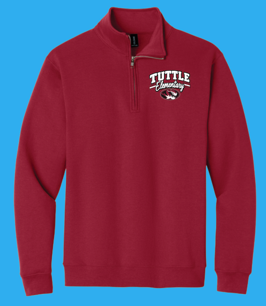 Tuttle Staff 1/4 Zip Sweatshirt (red)