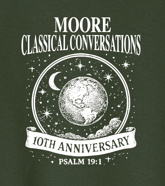 Moore Classical Conversations "10th Anniversary" Design S/S T-shirt (forest)