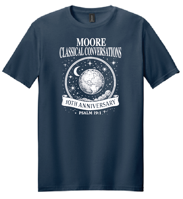 Moore Classical Conversations "10th Anniversary" Design S/S T-shirt (navy)