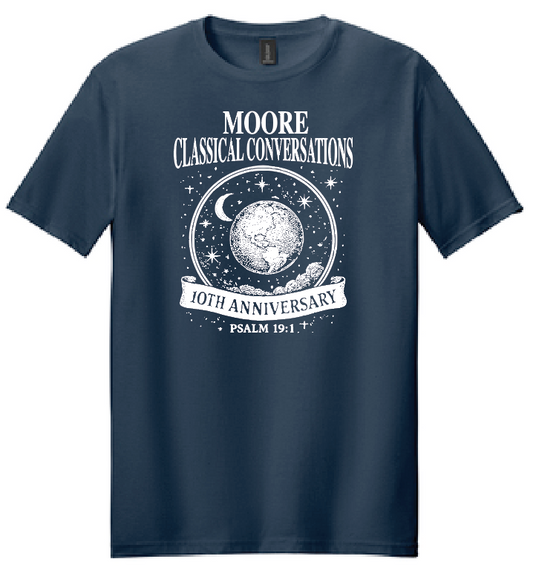 Moore Classical Conversations "10th Anniversary" Design S/S T-shirt (navy)