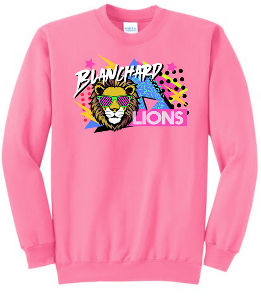 Blanchard PTO "90's Blast" Design Crewneck Sweatshirt (neon pink)