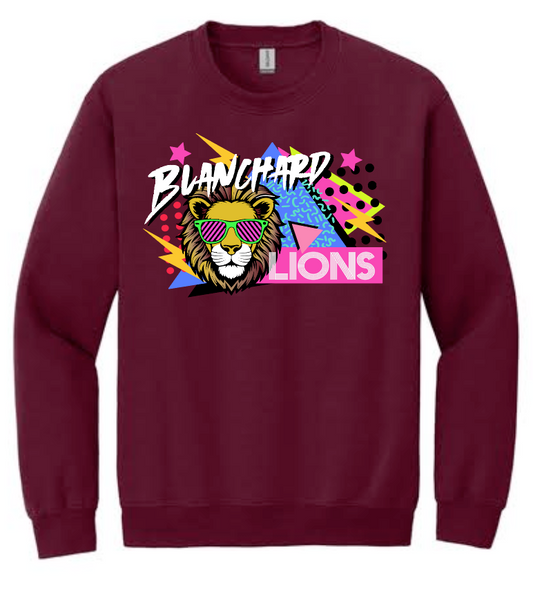 Blanchard PTO "90's Blast" Design Crewneck Sweatshirt (maroon)