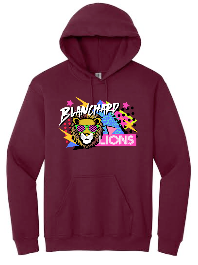 Blanchard PTO "90's Blast" Design Hooded Sweatshirt (maroon)