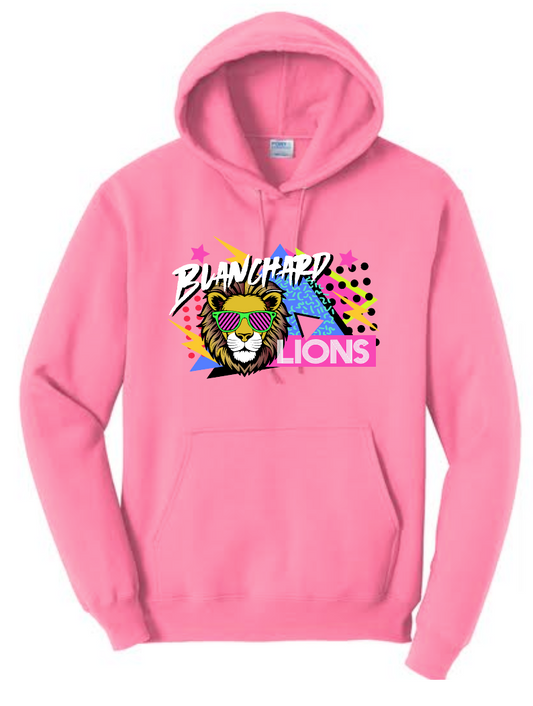 Blanchard PTO "90's Blast" Design Hooded Sweatshirt (neon pink)