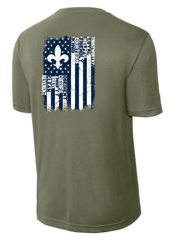 Troop 233 "Flag" Design S/S Dry-Fit T-shirt