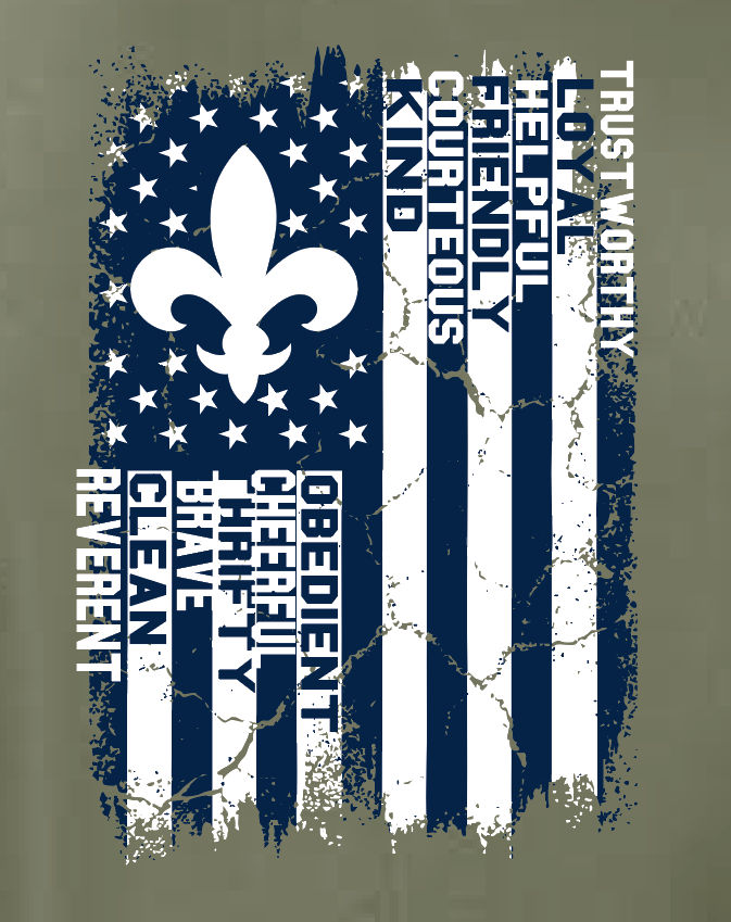 Troop 233 "Flag" Design S/S Dry-Fit T-shirt