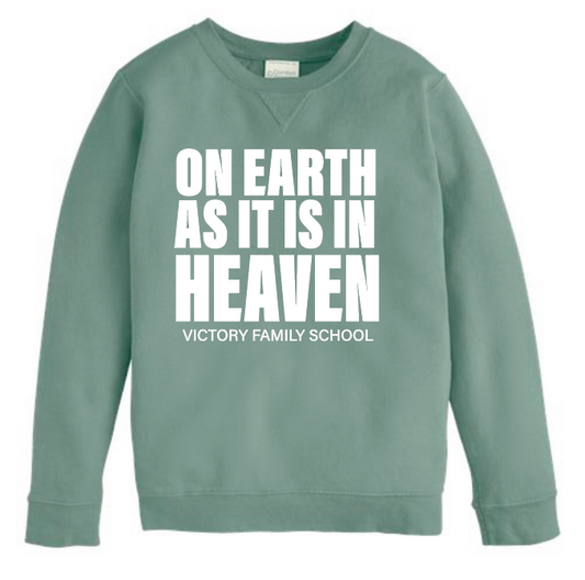 VFS "On Earth" Design Comfort Washed Crewneck Sweatshirt (green)(youth)