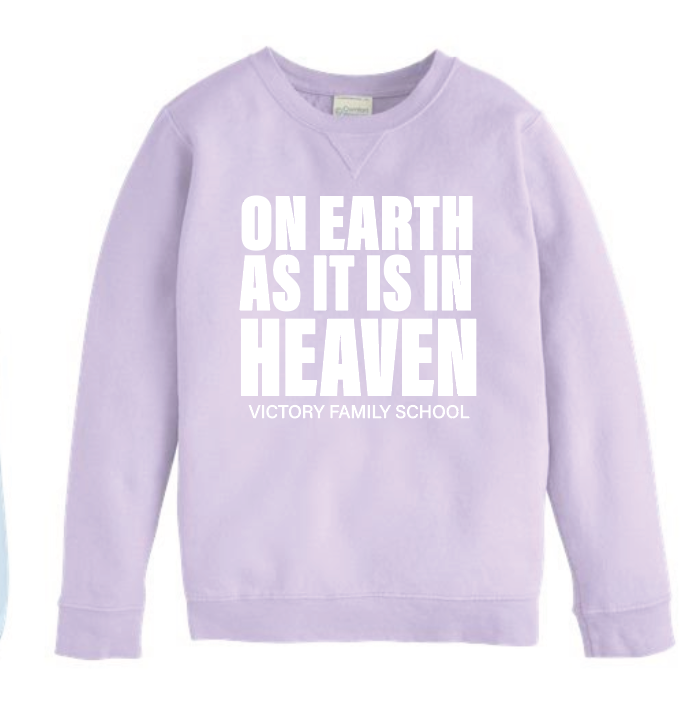 VFS "On Earth" Design Comfort Washed Crewneck Sweatshirt (lavender)(youth)